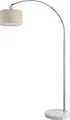 MONZANA® Bogenlampe Stoffschirm Marmorfuß 150-175 cm Höhenverstellbar Fußschalter Schwenkbar E27 Wohnzimmer Schlafzimmer Stehlampe Standleuchte Leinen