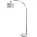 DeubaXXL DE Design Bogenlampe Grau Leinen 150-175cm verstellbar 109353