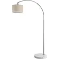Bogenlampe Stoffschirm Marmorfuß 150-175 Cm Höhenverstellbar E27 Wohnzimmer Schlafzimmer Stehlampe Standleuchte Leinen - Monzana