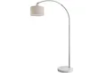 monzana Stehlampe, Bogenlampe, Stoffschirm Leinen Marmorfuß 150-175 cm Höhenverstellbar Schwenkbar
