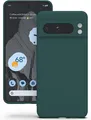 Google Pixel 8 Pro Silikon Handyhülle Dunkelgrün Kabelloses Laden Kratzfest