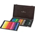 Faber-Castell Buntstifte Polychromos 110006, farbig sortiert, in Holzkoffer, inkl. Zubehör, 48 Stück