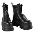 Buffalo Damen Schuhe Plateaustiefel Stiefeletten Boots Gospher Zip Boot, Farbe:Schwarz, Schuhgröße:EUR 40, Artikel:-Black