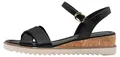 Tamaris Damen Sandale Sandalette sportlich Keilabsatz Riemen gekreuzt 1-28106-42, Größe:39 EU, Farbe:Schwarz