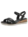 Tamaris Damen Sandalette mit Keilabsatz, schwarz, 39 EU