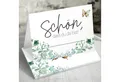 Funke & Brand Grußkarten 50x Schön, dass du da bist! Tischkarten Floral Butterfly Salbeigrün