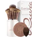 Luvia-Cosmetics Pinsel PinselsetPrime Vegan Pro Set Kosmetikpinsel 12 Stk. + Make-up-Schwamm 1 Stk. + Reinigungspad 1 Stk. + Verschließbarer Pinselhalter 1 Stk. 1 Stk. (44,54 € / 1 Stk.)