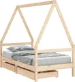 vidaXL Kinderbett mit Schubladen 80x160 cm Massivholz Kiefer