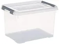 Curver Aufbewahrungsbox Handy Plus mit Deckel 20L in Transparent/Silber, 40 x 29 x 25 cm