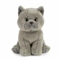 Katze grau British Krzhaar Plüschtier Stofftier Kuscheltier H=16cm Living Nature
