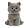 AN447 Soft Toy  Stofftier Britische Kurzhaar Babykatze, Grau, 16 cm