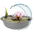Spetebo Pflanzkübel - Mini Teich Garten Schale (Anzahl, 1 St., Stück), wetterfestes und robustes Material silberfarben Ø 52 cm