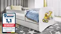 Raumhirsch Furniture Kinderbett 70x140, 80x160, 80x180 cm - Komplettset mit Matratze & Schublade (Bett für Mädchen, Einzelbett für Kinder von 2-12 Jahren, Rausfallschutz und Lattenrost), verschiedene Farben & Designs