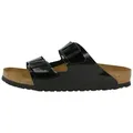 Birkenstock Arizona Birko-Flor Lack schmal Unisex Erwachsene Sandale Sandaletten, Sommerschuhe, Badeschuhe, Riemchen, Schlappen schwarz 39 EU