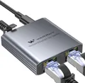 WARRKY LAN Splitter 1 Auf 2, 1000Mbps Ethernet Splitter Mit Type-C-Netzkabel, [1