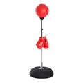 HOMCOM Punchingball Set 126-144cm Höhenverstellbar Boxstand mit Ständer Boxbirne Boxhandschuhen Pumpe freistehender Boxsack Speedball Boxen Standbox-Trainer für Erwachsene Jugendliche