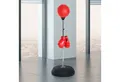 HOMCOM Punchingball mit Handschuhe, Punchingball, Standboxtrainer für Boxing, Zuhause (Boxständer, 1-tlg., Boxsack), höhenverstellbar, Rot