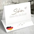 Tischkarten Hochzeit & Geburtstag Braun - 50 Stück 'Schön, dass du da bist' - Platzkarten Hochzeit, Namenskarten zum selber Beschriften mit Herz - Ideal für Festliche Anlässe - Hochzeitsdeko Tischdeko