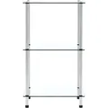 vidaXL Regal mit 3 Ablagen Transparent 40x40x67 cm Hartglas