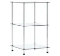 vidaXL Bücherregal Regal mit 3 Ablagen Transparent 40x40x67 cm Hartglas, 1-tlg.