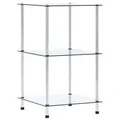 vidaXL Regal mit 3 Ablagen Transparent 40x40x67 cm Hartglas NEU