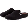 Shepherd Cilla Pantoffeln Hausschuh aus Wollfilz, Weiche Decksohle aus Wildleder, Sohle aus rutschhemmendem Gummi - Schwarz - 36