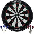 Arrow180 Dartscheibe Bristle Set mit Stahlpfeilen und Wandbefestigung