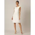Apart Brautkleid mit kleinen eingewebten silberfarbenen Pailletten und Jersey weiß 42