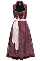 Edelnice Trachtenmode Exklusives Designer Stehkragen Langes Dirndl Stella inkl. Spitzen Dirndlschürze und Charivari Gr. 34-54 (44)