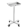VEVOR Laborwagen Servierwagen Edelstahl mit abnehmbaren Tabletts aus Edelstahl Tragkraft bis 16 kg, einstellbare Höhe 64-101cm, medizinisches Tablett für Spa Salon Klinik Körperpflege Silber