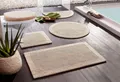 Badematte "Kapra, Badvorleger, Badezimmer Teppich", beidseitig nutzbar-fußbodenheizungsgeeignet-strapazierfähig, mit Bordüre, Badteppich, Badematte natur 1 St. halbrund (50 cm x 80 cm) - 1 St.