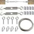 DECARETA 15M Edelstahlseil Drahtseil mit Spannschloss Stahlseil Outdoor Light...