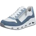Rieker Damen Sneaker Reißverschluss lose Einlage EVA-Sohle Keilabsatz N5204, Größe:37 EU, Farbe:Blau - Blau - 37
