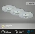 LED Einbauleuchten Dimmbar 3er Set IP44 6,5 W alu Kunststoff Ø 7,5 cm Briloner