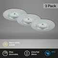 LED Einbauleuchten Dimmbar 3er Set IP44 6,5 W alu Kunststoff Ø 7,5 cm Briloner