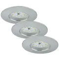 Briloner Einbauleuchten 3er-Set 3-flammig Kunststoff aluminium LED 6,5W dimmbar
