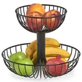 Zeller 27415 Obst-Etagere, 2-lagig, Metall, schwarz, ca. Ø 32 x 25,8 cm, Obstschale, Etagere, Aufbewahrung