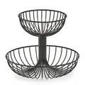 ZELLER Obst-Etagere 27415 mit zwei Ebenen, Metall, schwarz, ca. Ø 32 x 25,8 cm