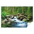 Wallarena Fototapete Wald Wasserfall Natur Wohnzimmer Schlafzimmer Vlies Tapete, Premium Halbmatt Glatt Vlies, Landschaft, Wald, Natur, (Packung, Vlies Fototapete), Fototapete Wohnzimmer Schlafzimmer - Vliestapete inklusive Kleister 4 m x 2.8 m