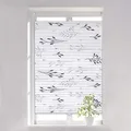 WOLTU Plissee Faltrollo Klemmfix ohne Bohren 80x130 cm Grau, Plisseerollo Easyfix mit Klemmträger, Fensterrollo mit Zweigmotiv Blickdicht Sichtschutz Sonnenschutz, Jalousie Rollo für Tür & Fenster