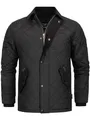 Indicode Herren INAldos Steppjacke mit Cordkragen und Rautensteppung | Daunenjacke für Männer Black, XXL
