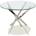 Runder transparenter Tisch AUGUSTIN - Chrom - Silber