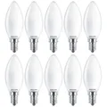 10 x Philips LED Filament Kerzen 4,3W = 40W E14 matt 470lm 840 neutralweiß 4000K