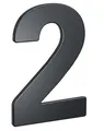 BASI | Hausnummern aus Stahl in Anthrazit | Zahlen 0-9 | Buchstaben a - c | inkl. Befestigungsmaterial | Ziffer 2