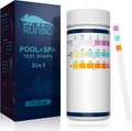 RUNBO 150 Stück 3-in-1 Pool Teststreifen Spa Wassertest Chlor Brom Alkalinität
