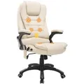 Homcom Massagesessel,, Weiß, Creme, Kunststoff, 68x121x62 cm, Arbeitszimmer, Bürostühle, Drehstühle
