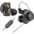 CCZ MC02 Gaming In-Ear Kopfhörer, 3.5mm Kabel IEMs mit Mikrofon, Dual Driver, Geräuschisolierung, HiFi Sound für Musik, Studio & Gaming