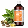 Casida Bio Rizinusöl 1000ml - 100% Rein, Natürlich, Kaltgepresst in Bio Qualität- für dichtere Wimpern, Augenbrauen, Haare, Bart, und starke Nägel - Haarwachstum und Glanz - Vegan - Castor Oil