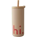 Design Letters - Hi Travel Trinkhalm-Becher, 0.5 l, beige