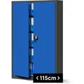 Jan Nowak - Büroschrank C001ii Aktenschrank Xxl Metallschrank Flügeltüren Stahlblech Pulverbeschichtung 185 Cm X 115 Cm X 40 Cm (anthrazit/blau)